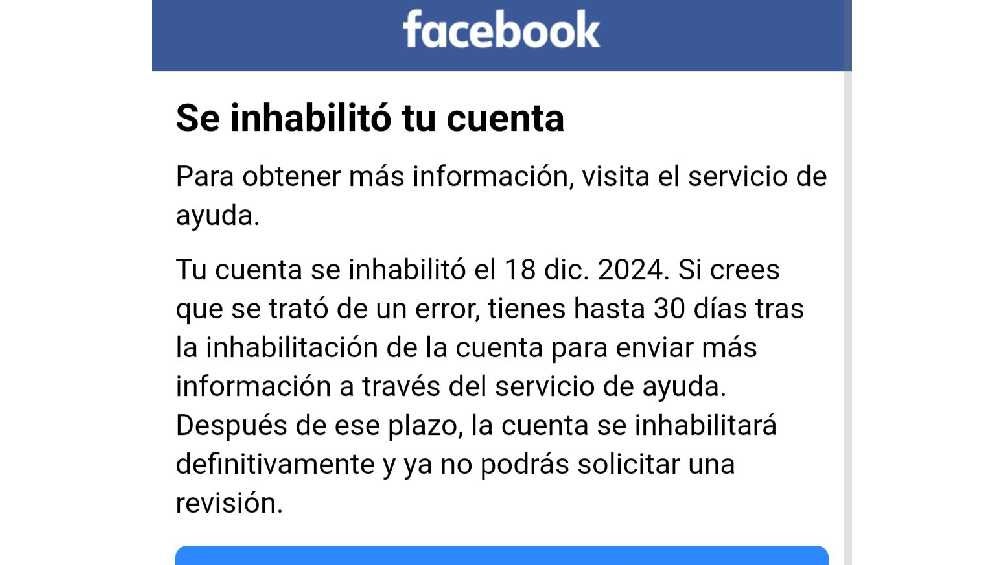 Este fue el mensaje que apareció a los usuarios que perdieron su cuenta. 