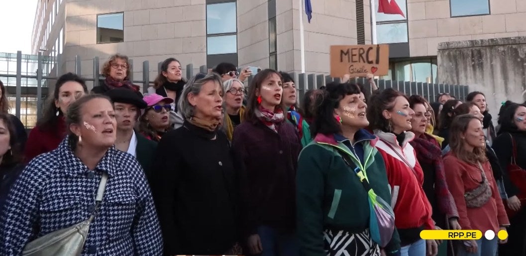 Grupos feministas estuvieron apoyando todo el tiempo a Gisèle Pelicot.