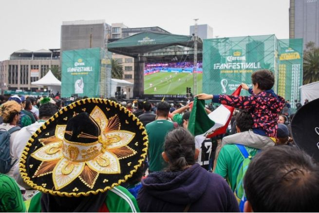 Fan Fest de CDMX durante un juego del Tri en Qatar 2022