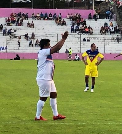 Melvin Brown, en el partido de leyendas