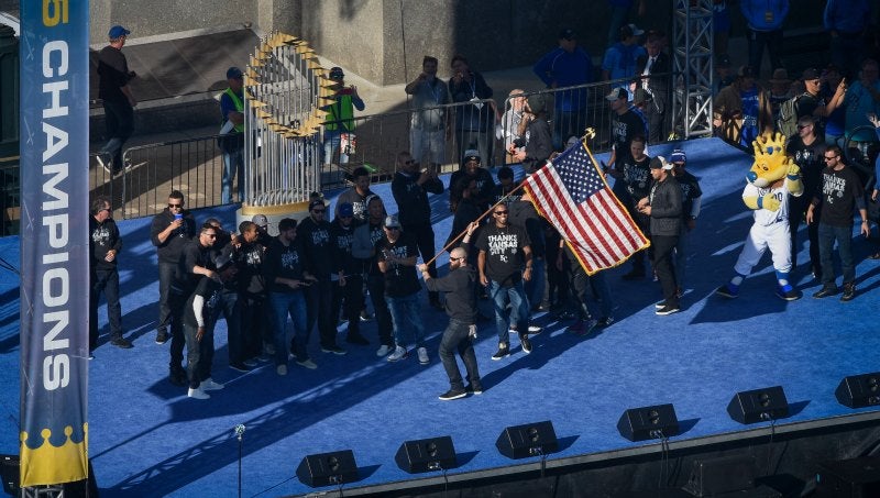 Jugadores de Kansas City celebrando el campeonato