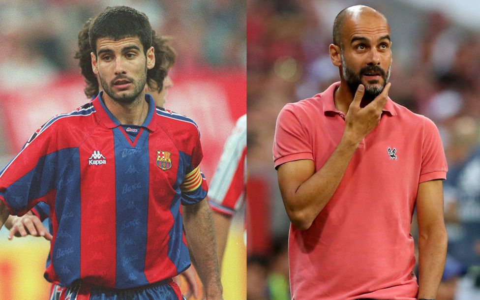 Pep Guardiola perdió su cabellera con el paso de los años