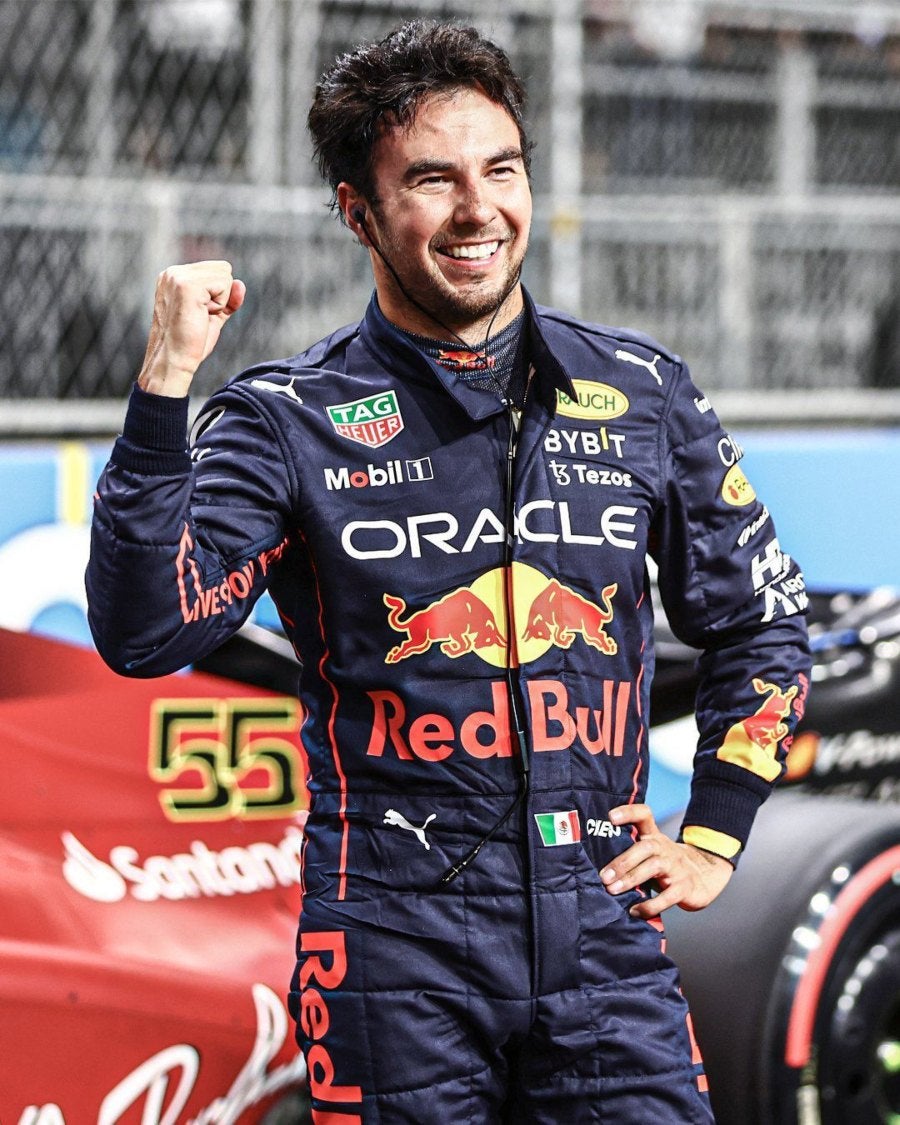 Sergio Pérez celebrando triunfo