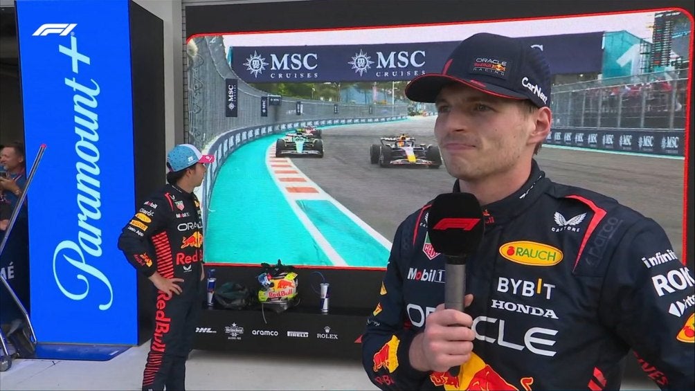 Verstappen al micrófono tras la carrera