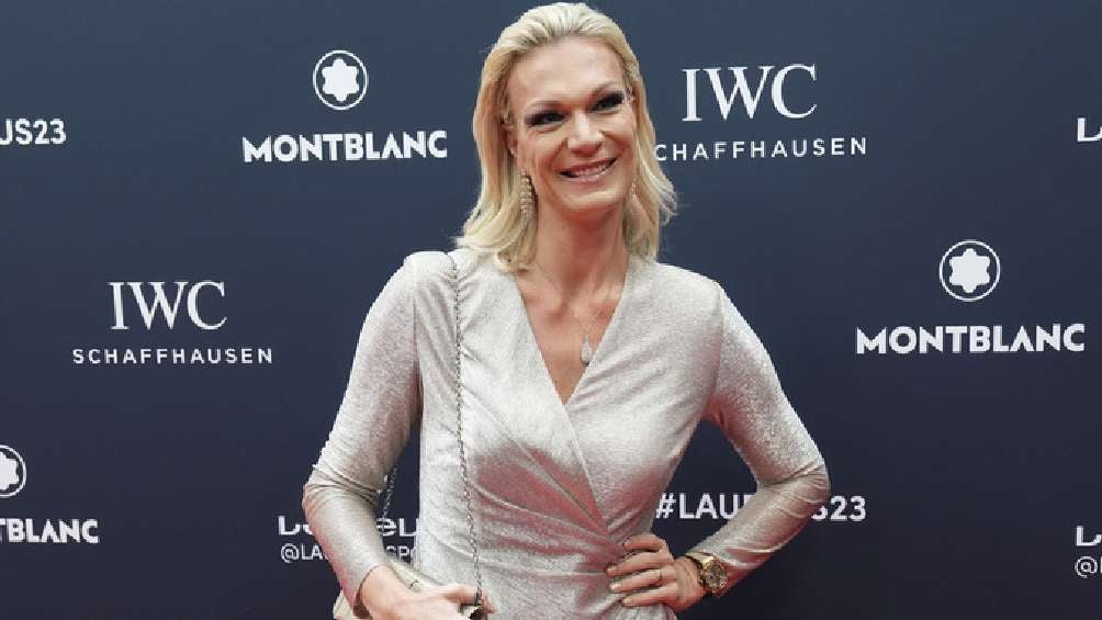 Maria Höfl-Riesch durante la premiación