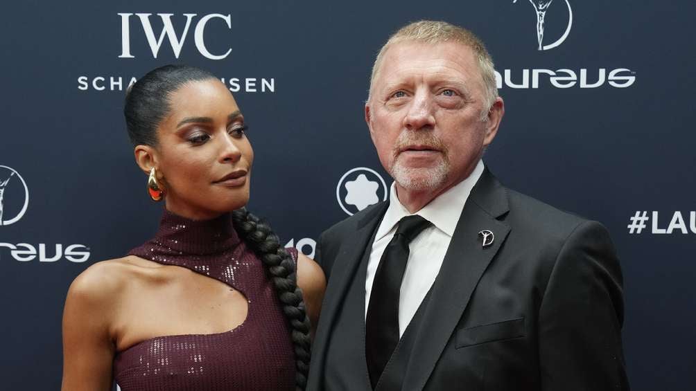 Boris Becker acompañado de su pareja