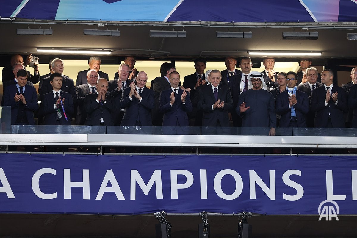 Palco de honor en la Final de Champions League, destacan Gianni Infantino y presidente de Turquía