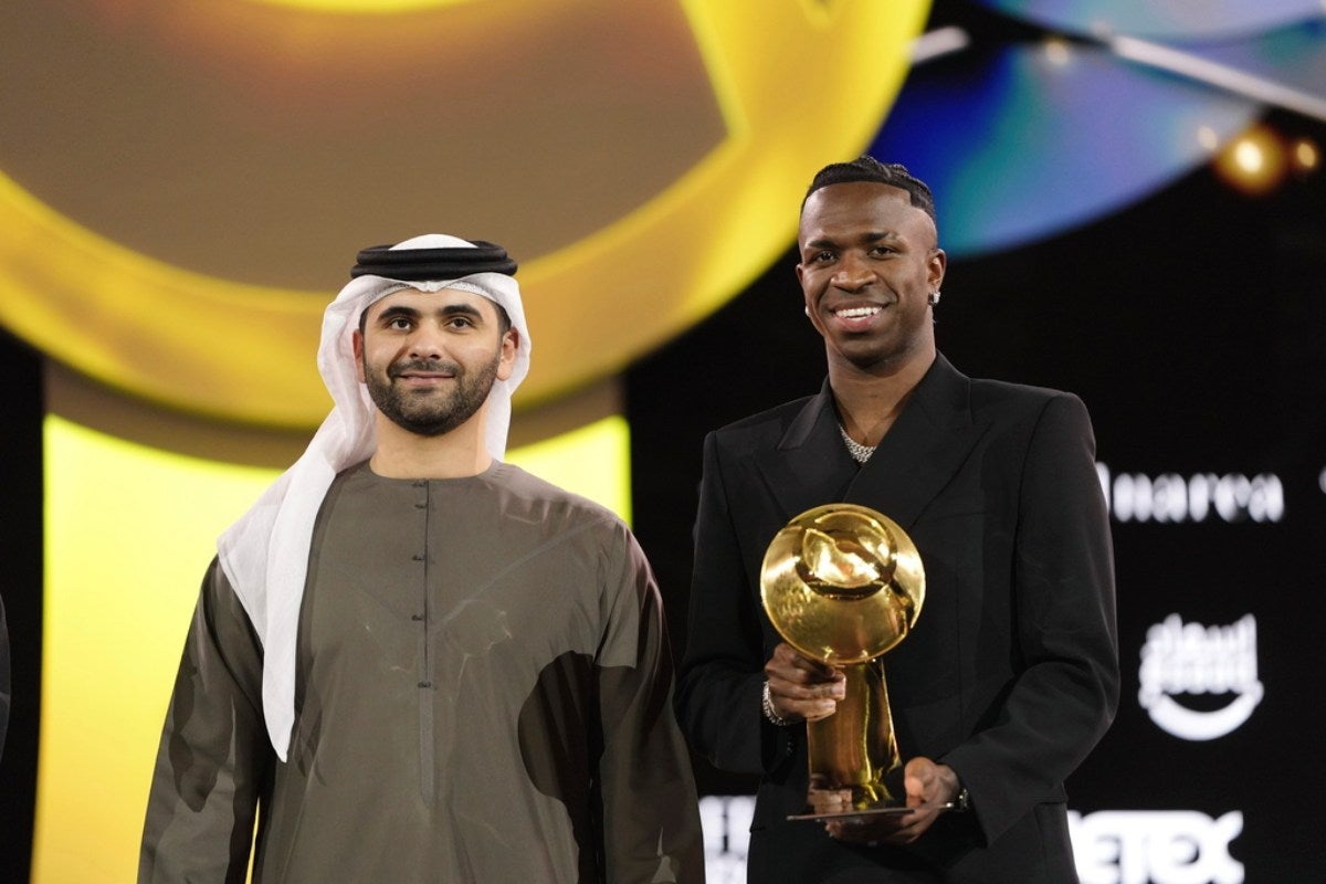 Vinicius en los Globe Soccer Awards