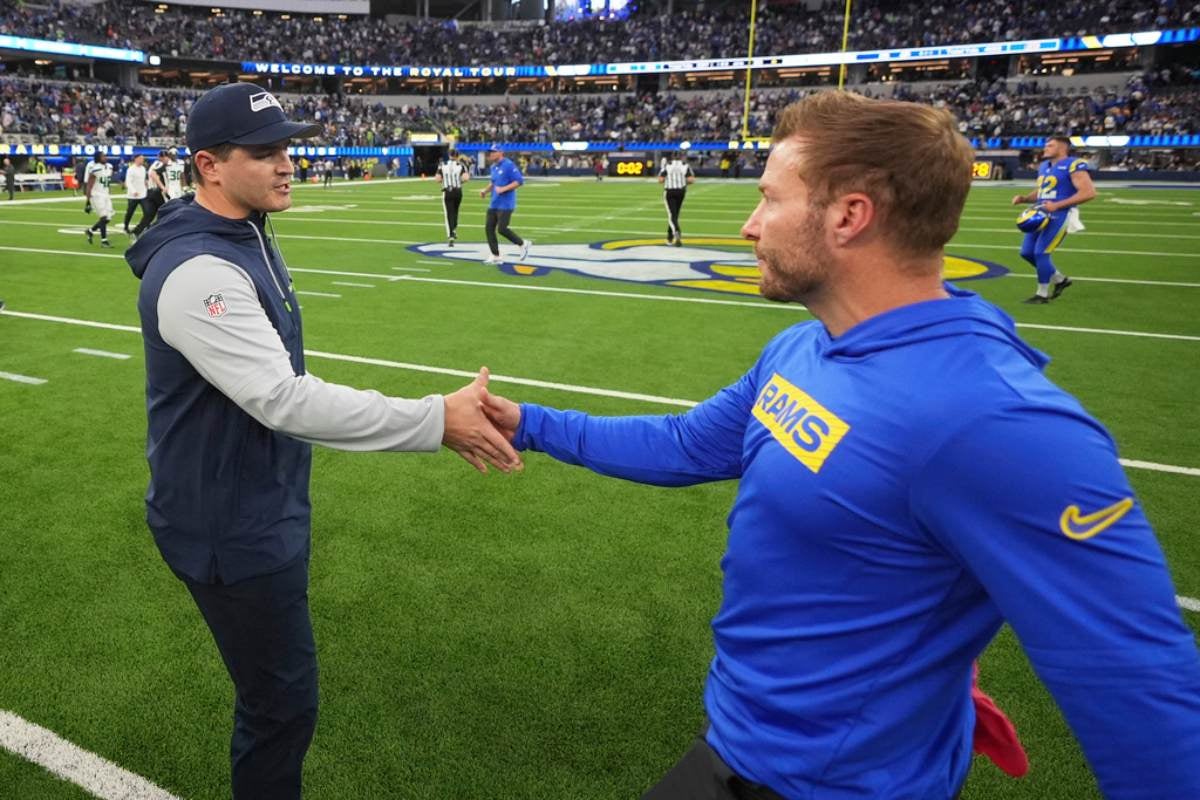 Sean McVay en el partido ante Seattle Seahawks