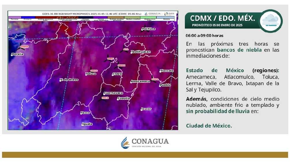 Habrá cielo medio nublado en CDMX y Estado de México/Conagua 