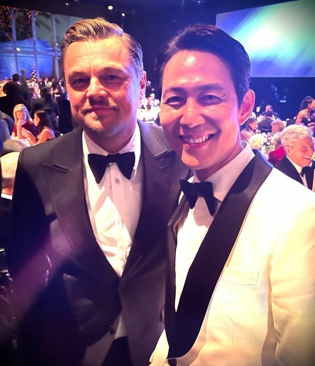 Leonardo DiCaprio junto al protagonista de la serie, Lee Jung-Jae