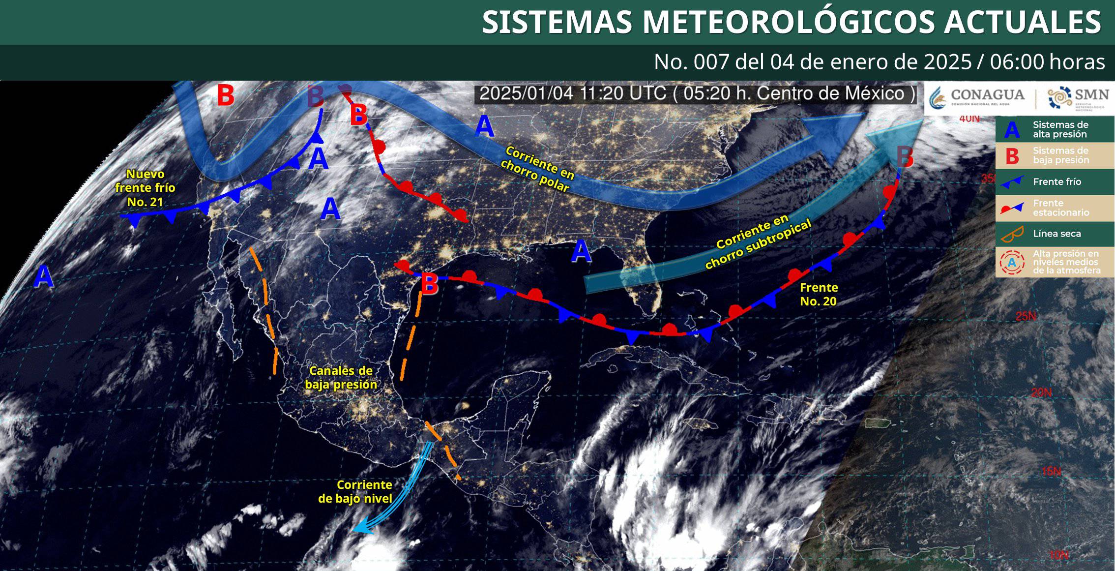 El norte del país será más el afectado por las bajas temperaturas / X: @conagua_clima