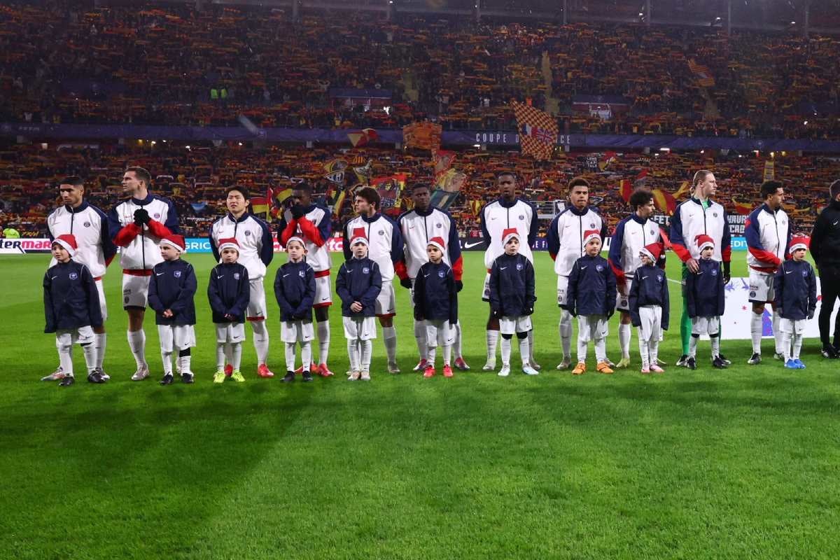 Jugadores de PSG previo a un partido