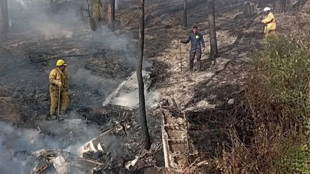 La aeronave, que fue consumida por el fuego, causó un incendio en árboles y arbustos.| X/@PCJalisco