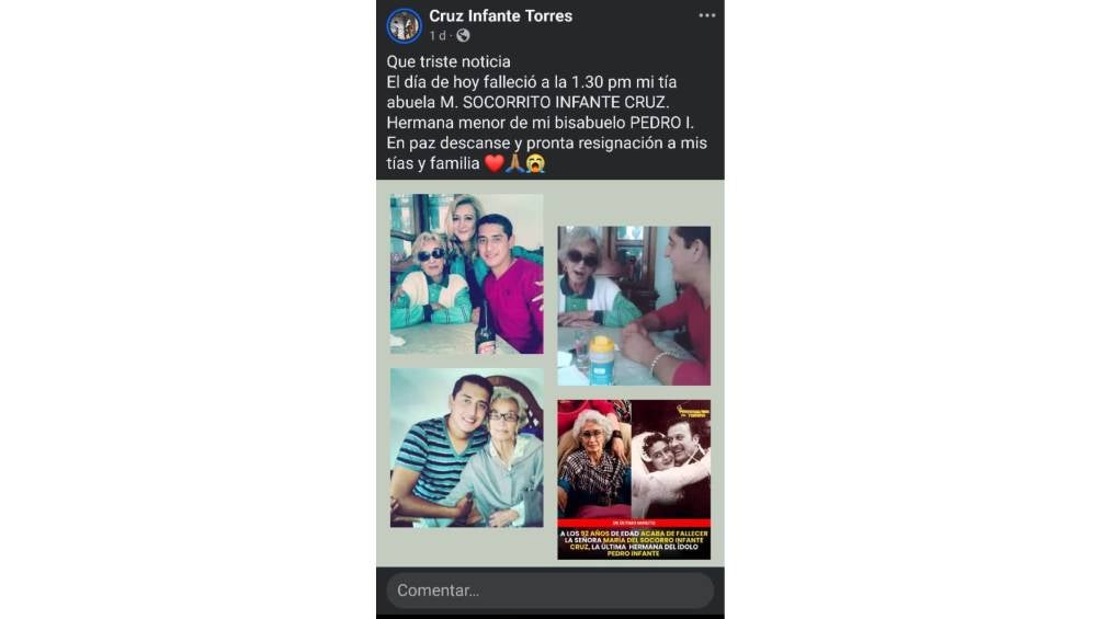 Familiares dieron a conocer la noticia de la muerte de María del Socorro. FB 