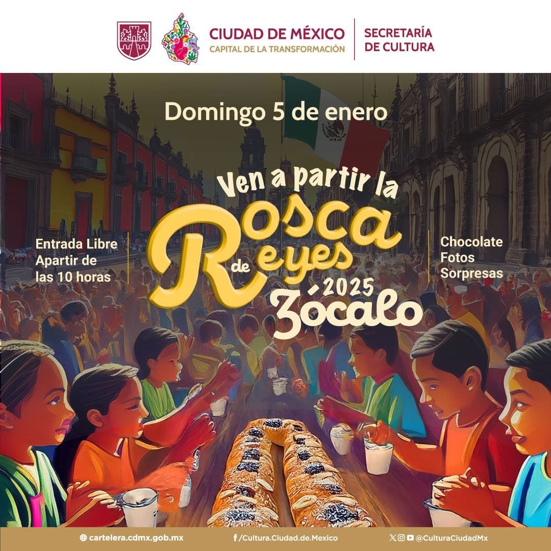 En el Zócalo habrá varias actividades en torno a la Rosca de Reyes / Redes Sociales