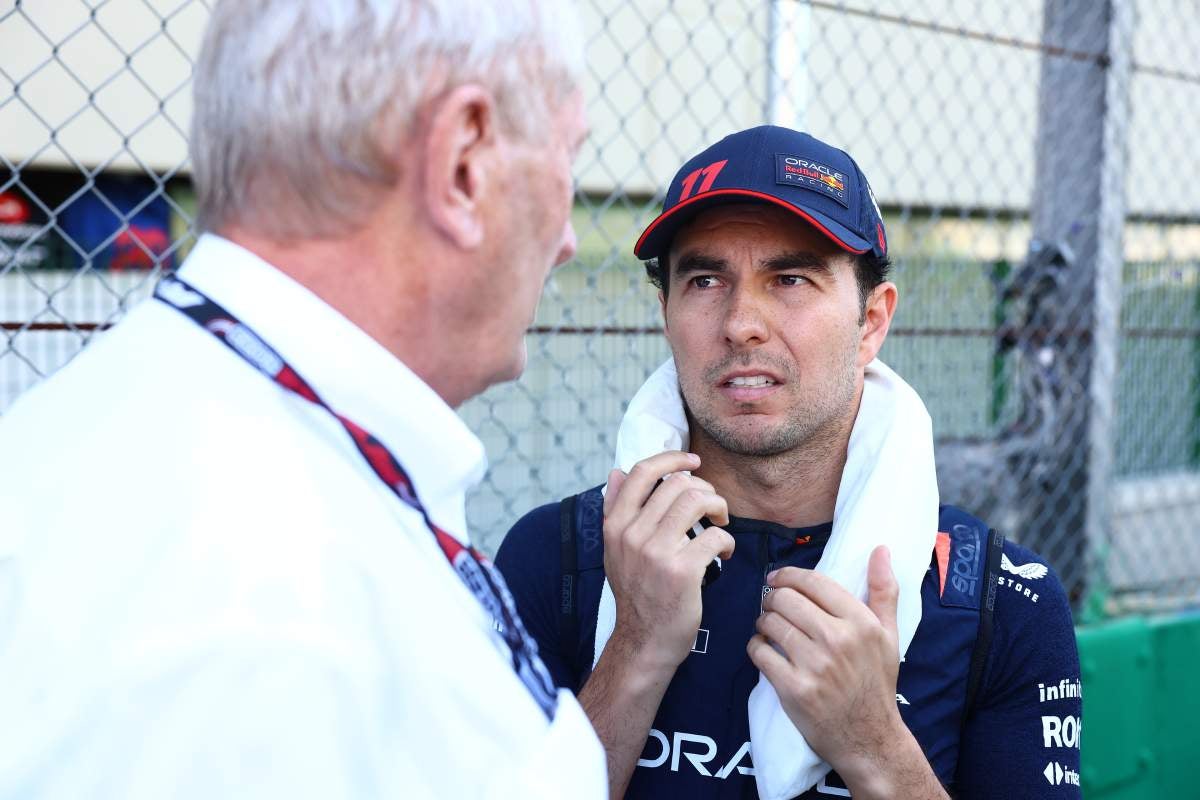 Helmut Marko y Checo Pérez