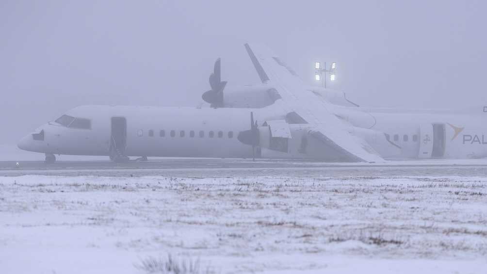 En Canadá un vuelo tuvo dificultades en la pista por el clima/AP