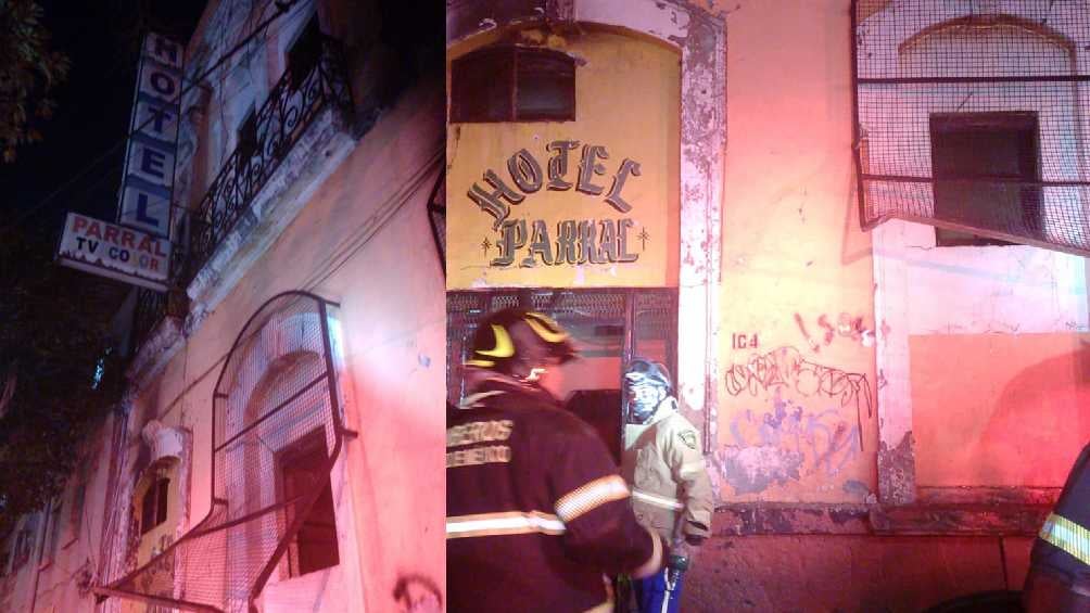 Vecinos señalan que el Hotel Parral es refugio de indigentes/X: @Bomberos_CDMX