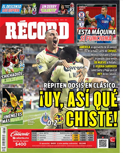 América repite dosis a Chivas