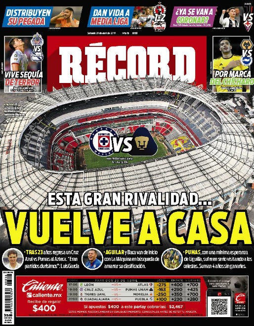 Portada RÉCORD 2019-04-20