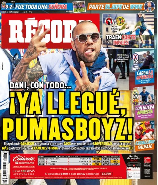 Portada RÉCORD 23 Julio 2022