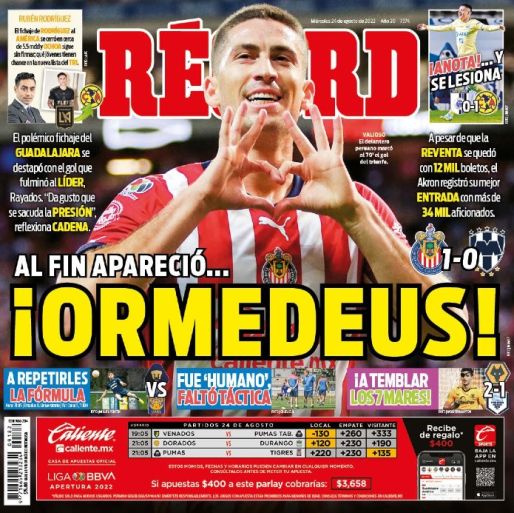 Portada RÉCORD 24 Agosto 2022