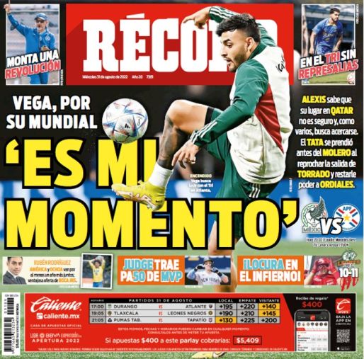 Portada RÉCORD 31 Agosto 2022