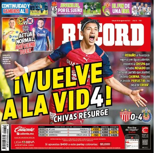 Portada RÉCORD 20 Agosto 2022v