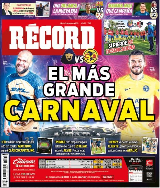 Portada RÉCORD 13 Agosto 2022