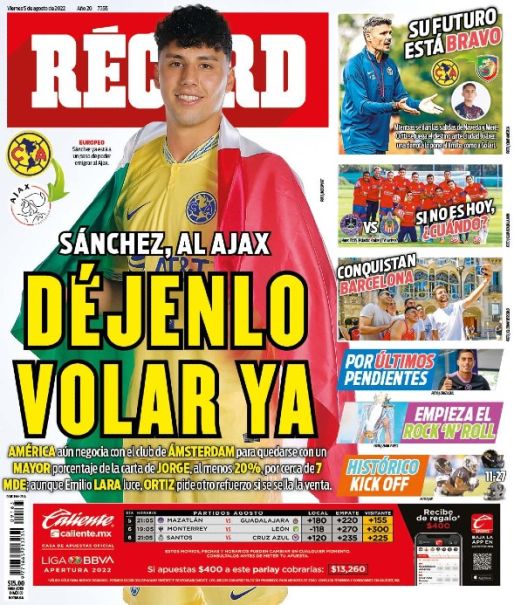 Portada RÉCORD 05 Agosto 2022