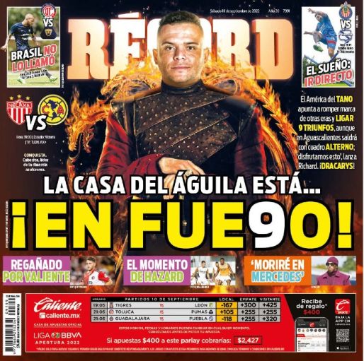 Portada RÉCORD 10 Septiembre 2022