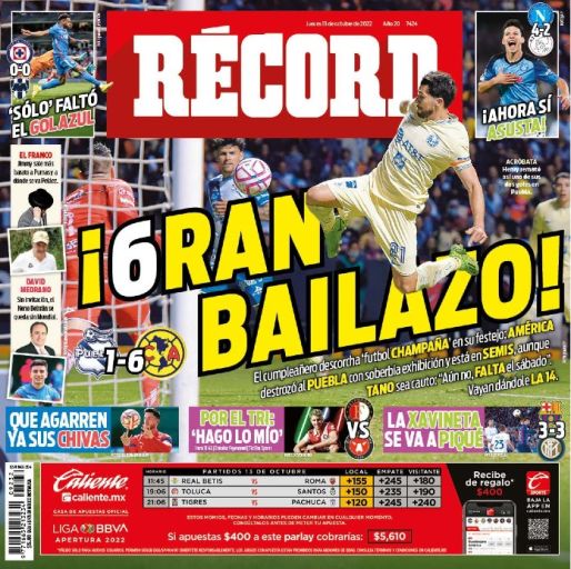 Portada RÉCORD 13 Octubre 2022