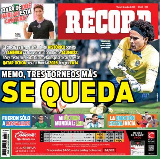 Portada RÉCORD 07 Octubre 2022