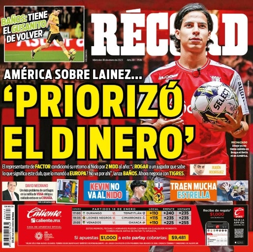 América sobre Lainez... 'Priorizó el dinero' 