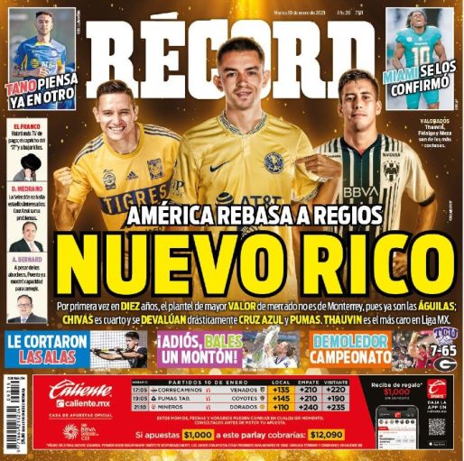 Portada RÉCORD 10 Enero 2023