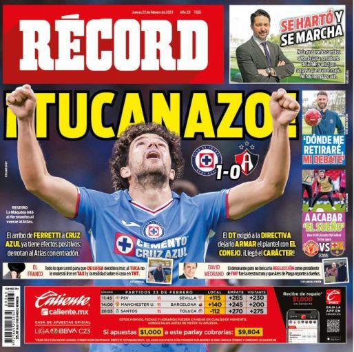 Portada RÉCORD 23 Febrero 2023