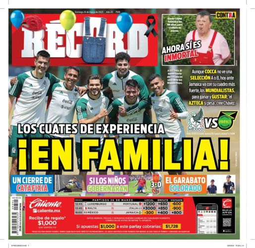 Portada RÉCORD 26 Marzo 2023