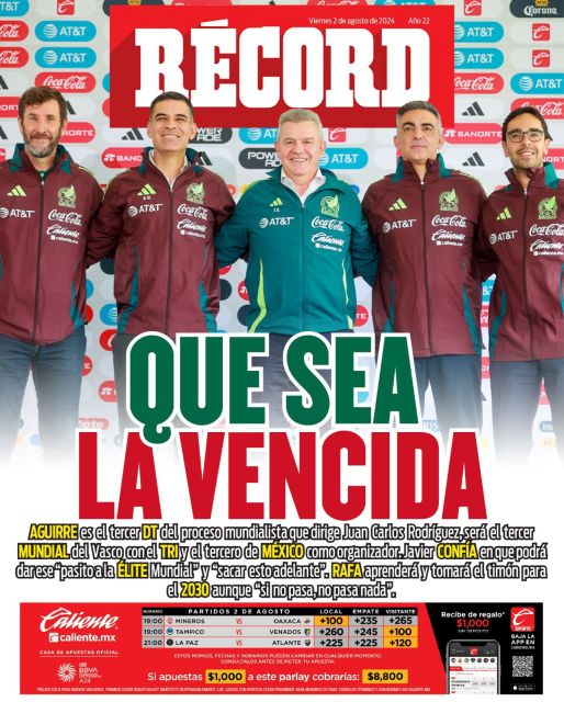 Portada RÉCORD 02 agosto 2024