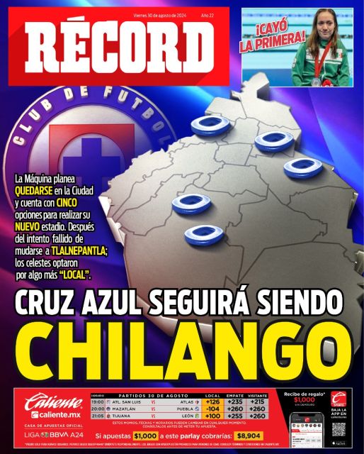 Portada RÉCORD 30 agosto 2024