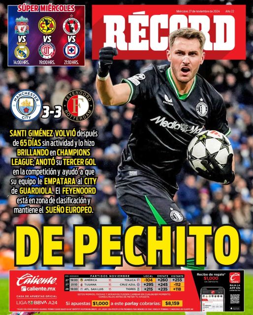 Portada RÉCORD 27 noviembre 2024