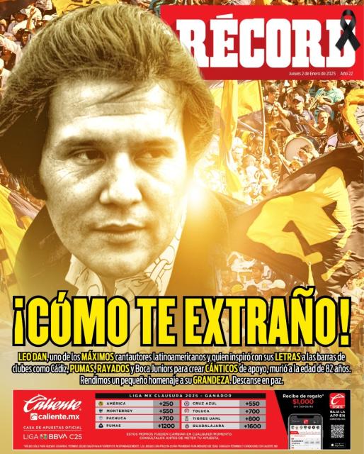 Portada RÉCORD 02 enero 2025