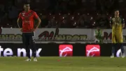 Jugadores del Veracruz durante la protesta en el partido vs Tigres