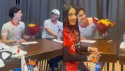 Jeremy Márquez recibió flores de una aficionada