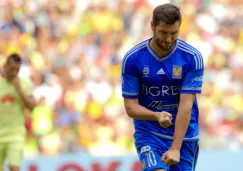 Gignac festeja su gol contra América