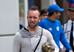 Matías Vuoso saliendo del entrenamiento