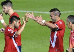 Jugadores de Veracruz festejan un gol