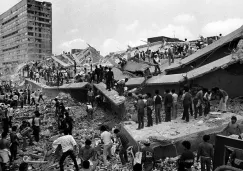 Uno de los edificios que se derrumbaron en el sismo del 85