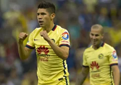 Oribe festeja un gol con América