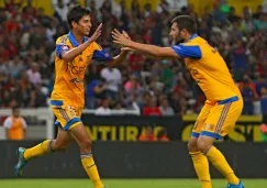 Jürgen Damm celebra un gol en un partido de Tigres